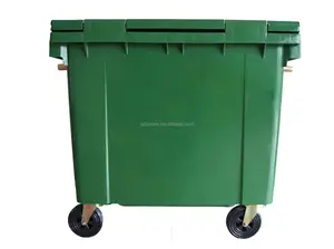 660 Liter Garbage Container 4 Universal Wheels Plastic Industrial Dustbin Trash Can Waste Bin