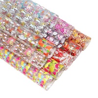 30CM * 120CM Tissu personnalisé en cuir synthétique PVC imprimé dessin animé pour sacs, bagages et cheveux
