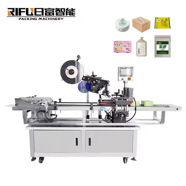 Paging Labeling Machine Premade Sachet Doypack Pouch Surface Label Machine Flat Label Sticker Pasting Machine with Batch Coding