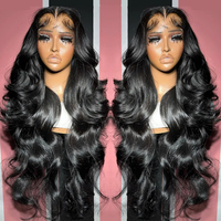 Perruques sans colle à ondulation naturelle en cheveux vietnamiens bruts doublement étirés, perruques de luxe originales en cheveux humains vietnamiens bruts pour femmes noires
