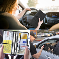Gran Venta de billetera personalizada informal a la moda, seguro de coche y tarjetero de registro, fundas de monedero de cuero para hombres y mujeres
