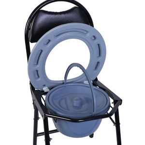 Silla de inodoro plegable Hengrong de acero al carbono grueso, inodoro portátil para ancianos y discapacitados - Product Image 4