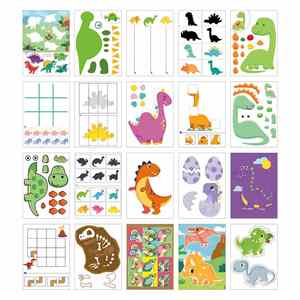 Kit de Arte para Niños, Dinosaurios de Dibujos Animados, Diversión Educativa para Jardín de Infancia, Juguetes Hechos a Mano, Manualidades para Niños, Libro de Recortes y Pegatinas de Papel - Product Image 5