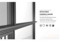 Ventanas corredizas de estilo francés Eloyd Puertas Perfil de aluminio Marcos de aleación de aluminio Apertura horizontal Fabricado Eloyd Company