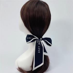 Sciarpa della borsa della sciarpa dei capelli di <span class=keywords><strong>seta</strong></span> imitata Designer classico bianco e <span class=keywords><strong>nero</strong></span> multiuso - Product Image 3