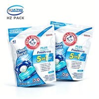 Sachets Doypack de haute qualité avec fermeture éclair, impression hélio, antistatiques et laminés pour l'emballage de lessive en dosettes et en poudre