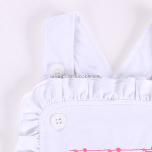 <span class=keywords><strong>Pagliaccetto</strong></span> bianco bianco bianco 2024 ricamato all'ingrosso <span class=keywords><strong>senza</strong></span> <span class=keywords><strong>maniche</strong></span> del bambino del cotone - Product Image 4