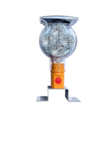 Balise solaire étanche à LED, lampe stroboscopique d'avertissement de signalisation routière, lampe de détresse jaune avec interrupteur, produit de sécurité routière