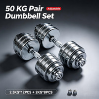 Ensemble d'haltères professionnels 10-50 kg avec poignée en jujube courbée, acier massif de qualité 45, pour la musculation à domicile pour hommes
