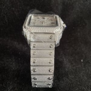 Reloj de Lujo Estilo Hip Hop con Incrustaciones de Diamantes, Mecánico Automático, con Correa de Goma, Caja de Acero Inoxidable, Esfera con Diamantes VVS Moissanite, Probador de Diamantes - Product Image 2