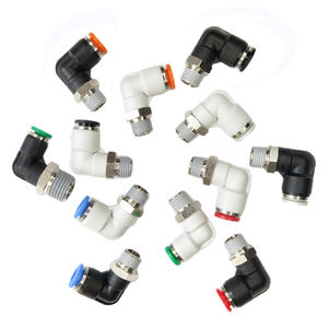 Codo macho de un solo toque de latón <span class=keywords><strong>pl</strong></span>ástico <span class=keywords><strong>PL</strong></span>, empuje neumático para conectar accesorios - Product Image 2