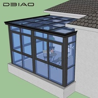 Invernadero Moderno Personalizado de Aleación de Aluminio Prefabricado, Casa de Cristal para Espacios Exteriores de Villas, Solárium Resistente a la Intemperie