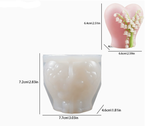 Nuovo Stampo in <span class=keywords><strong>Silicone</strong></span> a Forma di Cuore per Candele, Stampo in <span class=keywords><strong>Silicone</strong></span> per Candele Decorative Fai-da-Te a Forma di Cuore e Mughetto - Product Image 4