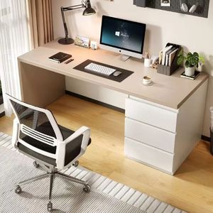 Escritorio de madera maciza <span class=keywords><strong>con</strong></span> cajón, cómoda, escritorio integrado, dormitorio, <span class=keywords><strong>mesa</strong></span> de <span class=keywords><strong>estudio</strong></span> sencilla para el hogar, combinación de estantería - Product Image 3