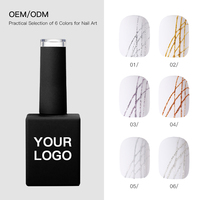 Vente en gros de vernis à ongles en gel UV 3D sculptant avec motif araignée, 6 couleurs, paillettes disco et effets diamant brisé, OEM/ODM disponible