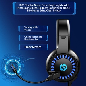 H.P DHE-8011U 3.5mm 7.1 Kablolu Kulak Üstü Işıklı Kulaklık Kulaklık Dinamik Sürücü Aktif Gürültü Azaltma 2m Kablo USB Arayüzü Cafe - Product Image 2