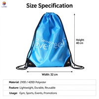 Sac à dos à cordon en polyester imprimé sur mesure, sac de sport à cordon tendance avec logo
