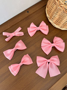 Juego de pinzas para el pelo con Lazo de cinta Rosa dulce para Princesa, pinzas para el cabello rotas y accesorios para el cabello atados trenzados para niñas - Product Image 2