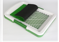 Bac de toilette pour chien avec grille plate, gazon artificiel, amovible, pour l'apprentissage de la propreté des chiots, intérieur, facile à nettoyer, imperméable, réutilisable