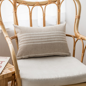 Imple-<span class=keywords><strong>funda</strong></span> de almohada moderna de algodón y lino con rayas finas, cubierta de cojín de estilo nórdico para sofá - Product Image 2