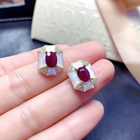 Good Price Natural Ruby MOPJewelry Set 925 Sterling Silver HypoallergenicWomen Gemstone Jewelry Gift for Women Factory Wholesale
