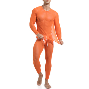 Chemise transparente à manches longues ajustée pour homme avec manches superposées, haut transparent - Product Image 2