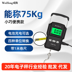 Balance numérique suspendue WeiHeng 75 kg 10 g de précision, portable, pour la pêche, les achats et les vendeurs, avec crochet et écran - Product Image 5
