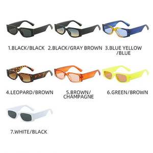 Lunettes de soleil carrées rétro couleur bonbon tendance 2022, lunettes de soleil rectangulaires à petite monture pour hommes et femmes - Product Image 4