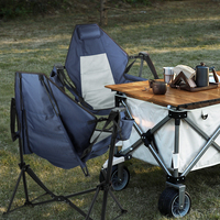 KingGear-Chaise balançoire légère et portable pour l'extérieur, chaise à bascule pliable et inclinable, support de tasse, chaises de camping pliantes