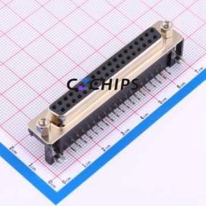 DS1037-37FNAKT74-0CC D-Sub/VGA Connector Bent Lead Through Hole Connector Standard D-Sub Female 37P Right Angle Insert - Product Image 1