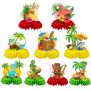 Centro de Mesa de Panal Hawaiano con Flamencos, Centros de Mesa Tropicales de Panal para Fiesta Temática de Verano Hawaiana <span class=keywords><strong>Aloha</strong></span> - Product Image 4