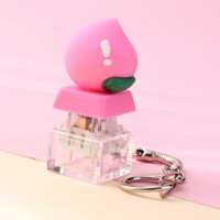 Novelty Fruit Keycap Keyboard Decompression Fidget Plastic Keychain Peach Press Button Taptap Clicker Keyring Schoolbag Charm