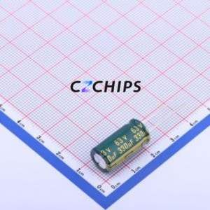 Condensateur électrolytique en aluminium à montage traversant CV331MHA20B, composant à montage traversant THT, D10xL16mm 10mm 16mm 6000 heures-105 ℃ - Product Image 1