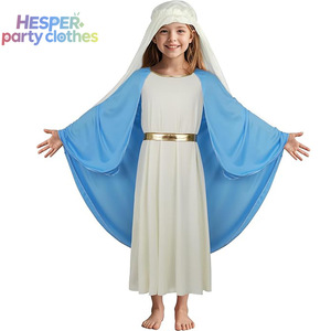 Disfraz de la Virgen María para Niños HESPER, Vestido Bíblico para Halloween, Disfraz de Pascua, Túnica para Cosplay, Ropa para Festivales, Carnaval y Actuaciones - Product Image 1