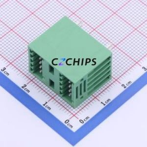 DB2EVH-2.5-2*5P-GN Plug-in Terminal Block Through hole,P=2.5mm Connector Board-to-Board / Socket - Closed 2x5P 2.5mm Green - Product Image 1