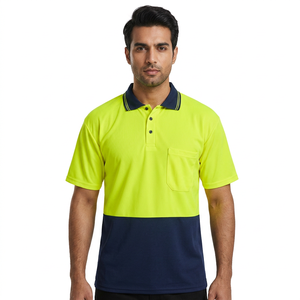 Camiseta Polo de Seguridad de Alta Visibilidad al Mejor Precio, Poliéster/Algodón Transpirable Unisex con Cinta Reflectante para el Trabajo - Product Image 1