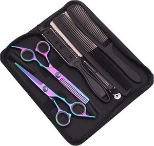 Ciseaux à cheveux 6'' en acier inoxydable japonais, ciseaux de coupe, ciseaux à effiler, ensemble de coiffure pour salon de barbier, peigne, rasoir C1001 - Product Image 6