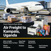 Pengiriman Udara ke Kampala Uganda dari China ke Afrika Timur Ekspres DHL FedEx Door to Door DDP
