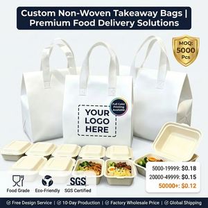 Sac isotherme grande capacité anti-fuite en non-tissé avec fermeture éclair et feuille d'aluminium, idéal pour la livraison d'aliments chauds ou froids, sac de courses pour produits frais - Product Image 2