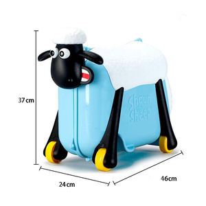 New design shaun the sheep multicolor kids trolley case kids ride-on suitcase and carry-on luggage - Product Image 3