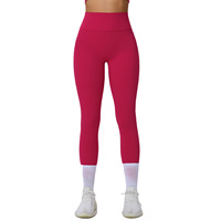 Pantalones de Yoga de Cintura Alta para Mujer, Nylon y Spandex, Sin Líneas Incómodas, Alta Elasticidad, Levanta Glúteos, Modelo F219