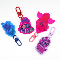 Porte-clés en acrylique imprimé de dessins animés sur mesure de haute qualité, breloques en acrylique coloré