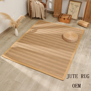 Tappeto in Sisal Naturale all'Ingrosso, Tappeto in Juta con Bordo in Cotone, Antiscivolo, a Pelo Riccio, Spesso, Moderno, per <span class=keywords><strong>Soggiorno</strong></span>, Adatto agli Animali Domestici - Product Image 3