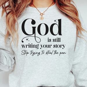 La bibbia a trasferimento termico DTF Wondove Christian da 11 pollici che stampa il ferro da stiro su dio sta ancora scrivendo il Design degli adesivi della tua storia - Product Image 1