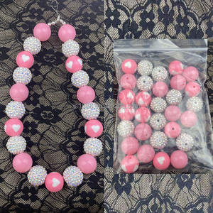 20mm 라운드 청키 껌알 플라스틱 비즈, 강아지 목걸이용 혼합 대형 버블껌 아크릴 비즈, 쥬얼리 제작용 30개/봉지 - Product Image 3