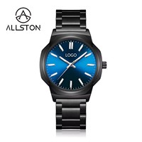 Jam Tangan Pria Desain Asli Mewah Hitam Stainless Steel Tahan Air, Jam Tangan Islami Adzan Waktu Sholat Arab