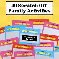 Jeu de Cartes à Gratter Personnalisé pour la Famille : Cartes de Questions pour Activités de Fête en Famille, Jeu Interactif pour la Famille