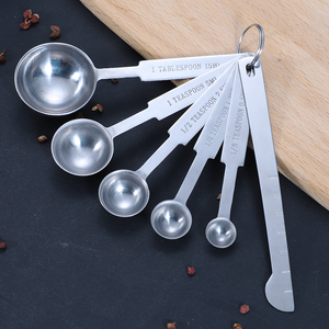 Juego de Cucharas Medidoras Personalizadas de Acero Inoxidable de 0.5ml, 1.25ml, 2.5ml, 5ml y 15ml, Cucharas de Cocina y Cucharillas para Cocinar y Hornear - Product Image 1