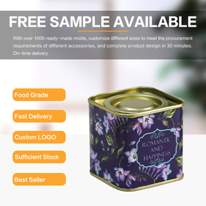 <span class=keywords><strong>JYB</strong></span> Travel Portable Square Metal Tea Tin Canister Caja de lata de regalo romántico con patrón de flores - Product Image 4