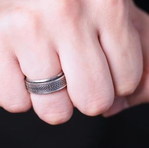 <span class=keywords><strong>Anillo</strong></span> Spinner con nudo celta Vintage, <span class=keywords><strong>anillo</strong></span> antiestrés vikingo antiestrés, runas, antiansiedad, oxidado, resistente al agua, joyería Unisex - Product Image 6
